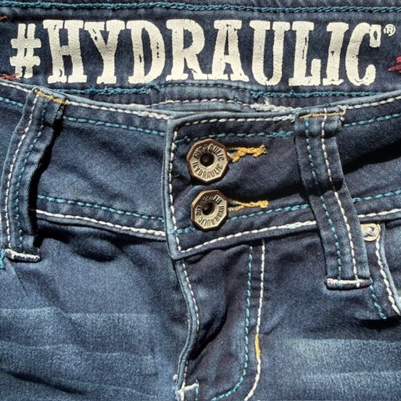 HYDRAULIC✨ LOLA CURVY Low-Rise Bootcut Jeans 👖 Embroidered Bling Size 5/6 - Picture 9 of 16